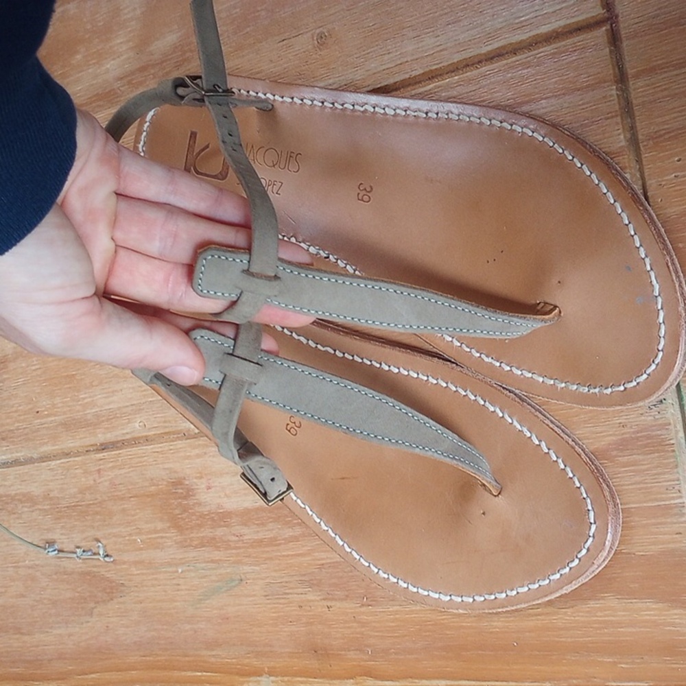 K Jacques st tropex leather strappy sandals